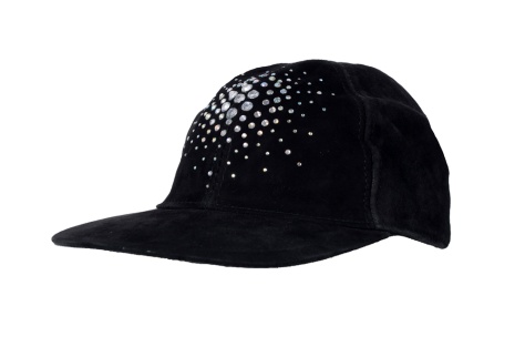 kožená čepice bejsbolka krystalky