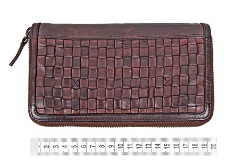 Kožená dl. peněženka proplétaná zip GC 4508106