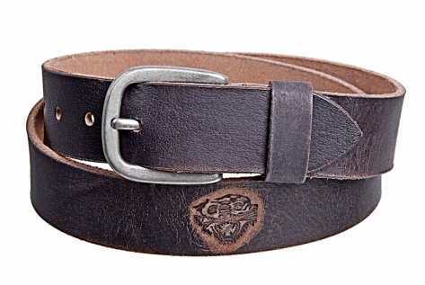 Kožený opasek, vyražený vzor hlavy tygra