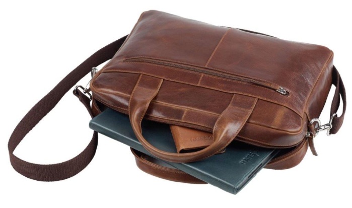 detail Kožená aktovka FILIPPO ROSSI textilní popruh