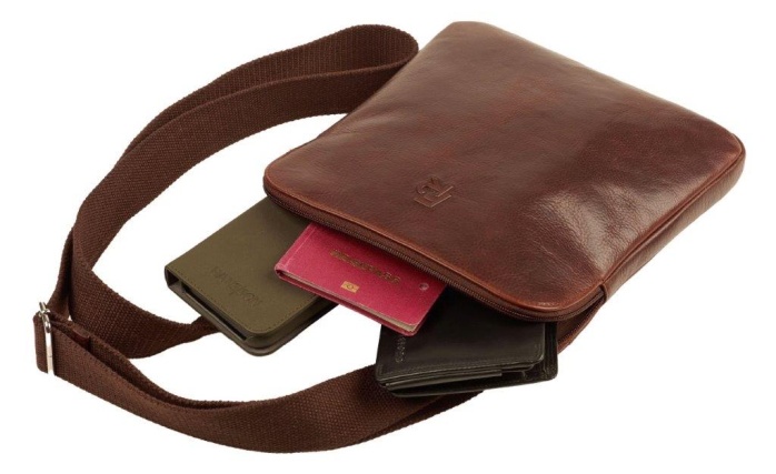 detail Kožený shopper FILIPPO ROSSI textilní popruh