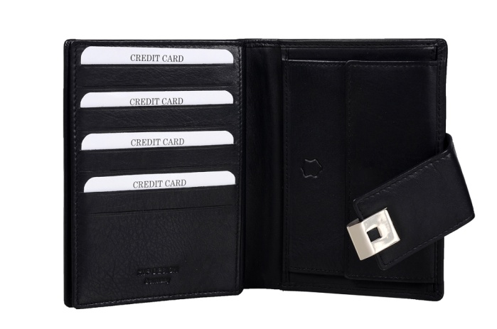 detail kožená peněženka upínka