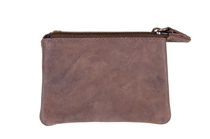 detail kožená klíčenka