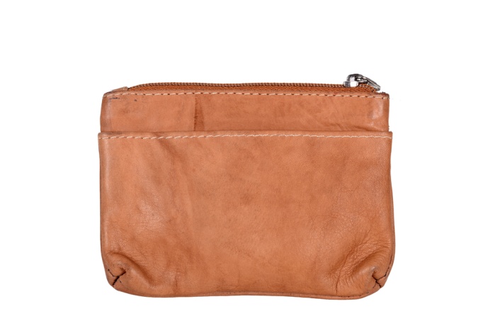 detail kožená klíčenka