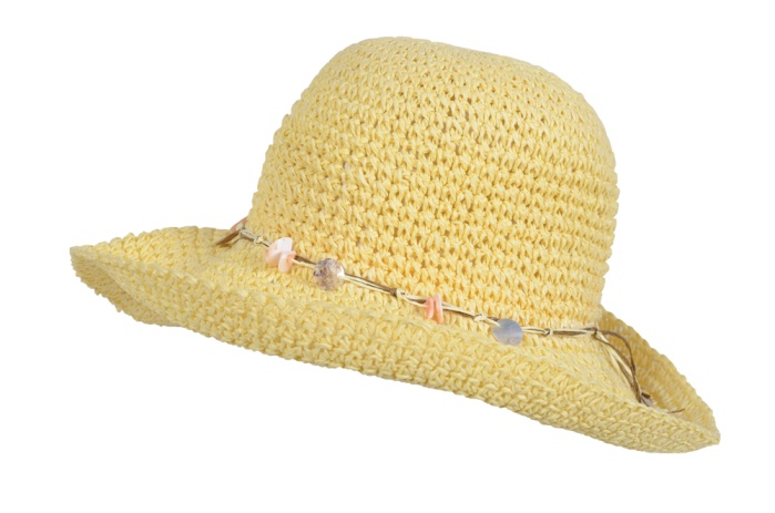 detail letní klobouk mušličky