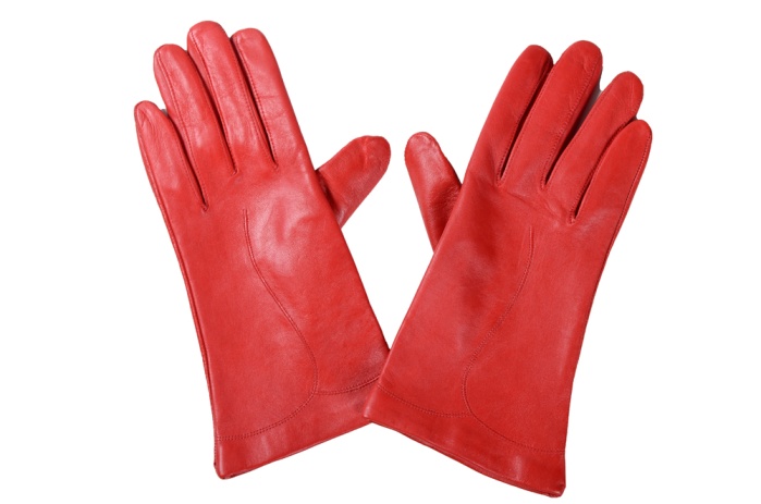 detail kožené dámské rukavice