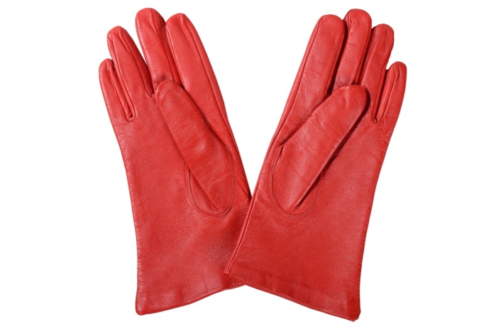 detail kožené dámské rukavice