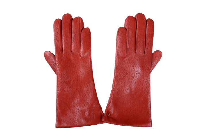detail kožené dámské rukavice