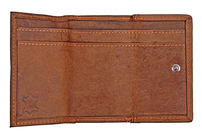 detail kožená peněženka