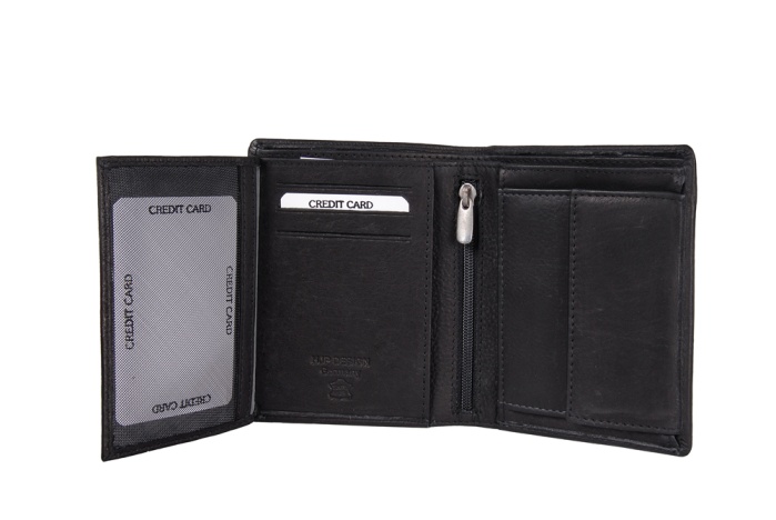 detail kožená pánská peněženka vysoká