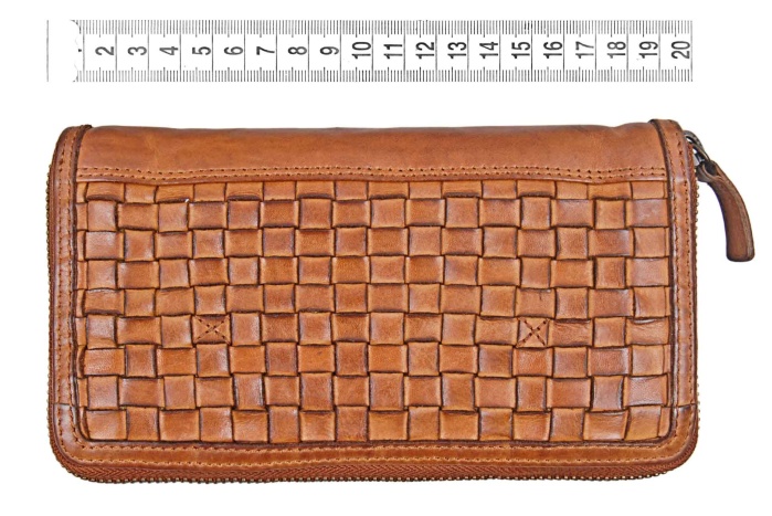 detail Kožená dl. peněženka proplétaná zip GC 4508106