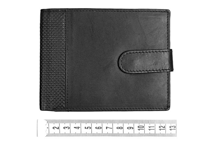 detail Kožená pánská široká peněženka s upínkou