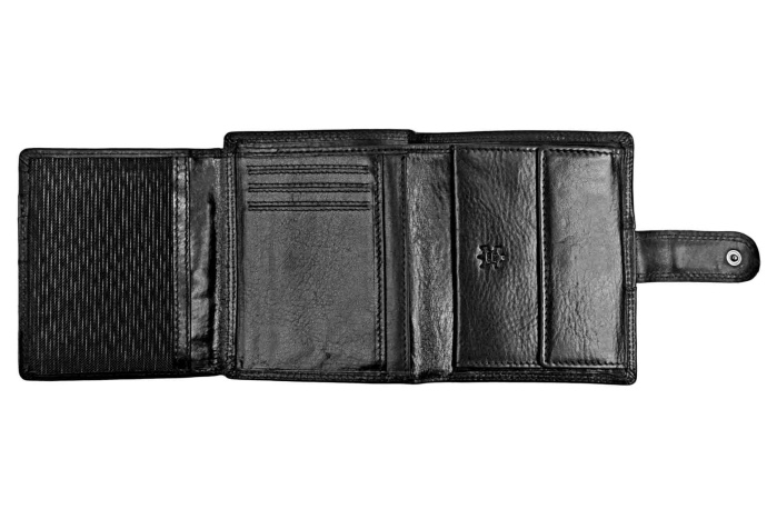 detail Kožená pánská peněženka vysoká, upínka
