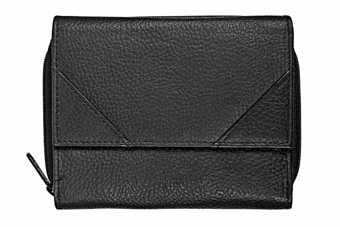 detail Dámská kožená peněženka zip, klopa