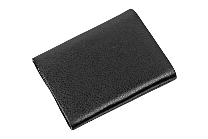 detail kožené pouzdro na doklady