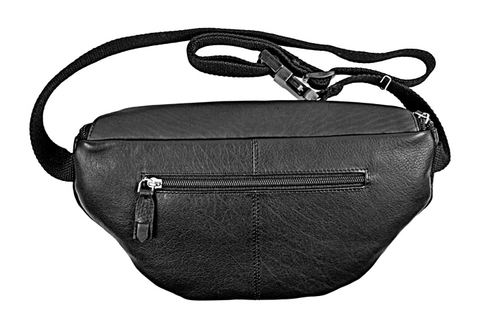 detail Kožená ledvinka, textilní popruh