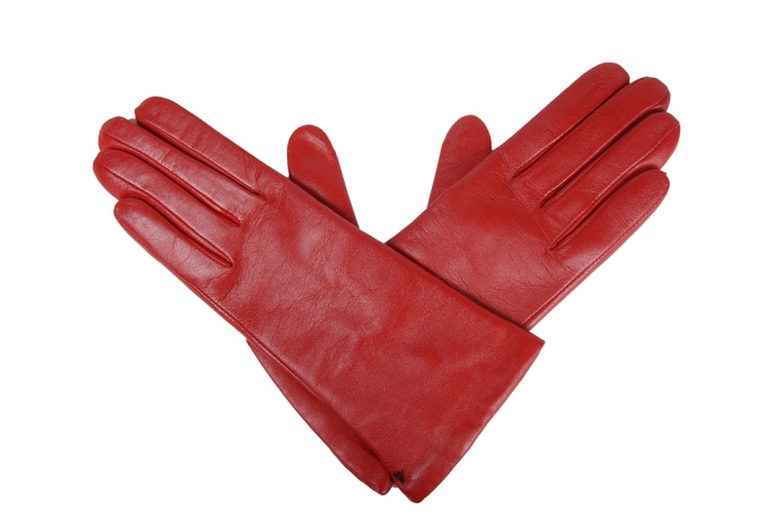 detail kožené dámské rukavice