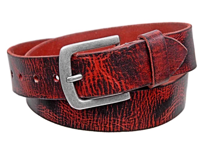 detail Kožený opasek SQU G.A 2007, 40 mm