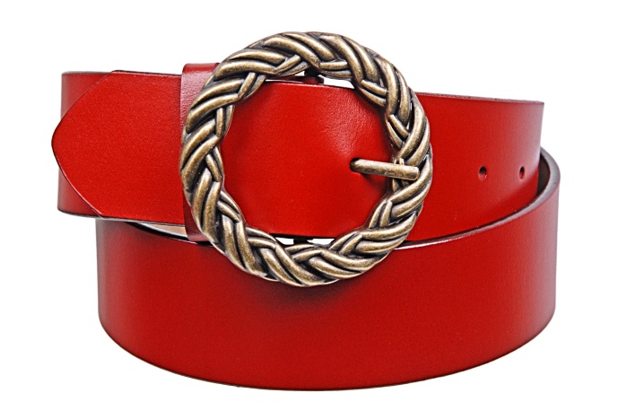 detail Dámský kožený opasek, šířka 5 cm