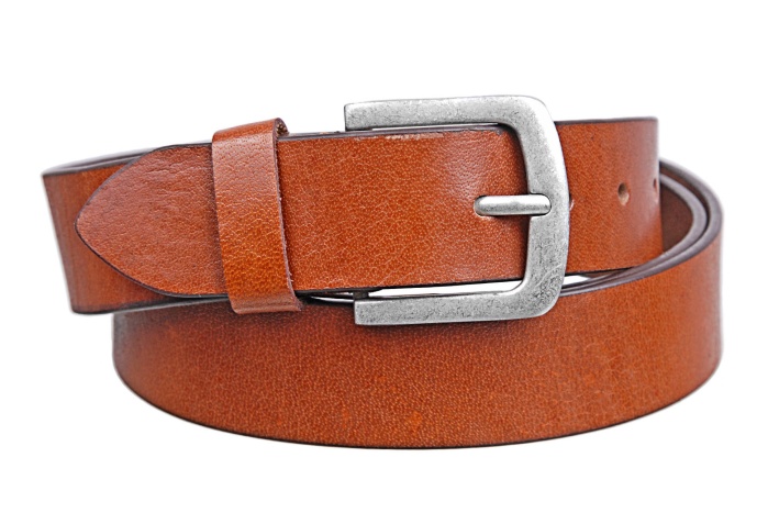 detail Kožený opasek, nadměrná délka, šířka 4 cm