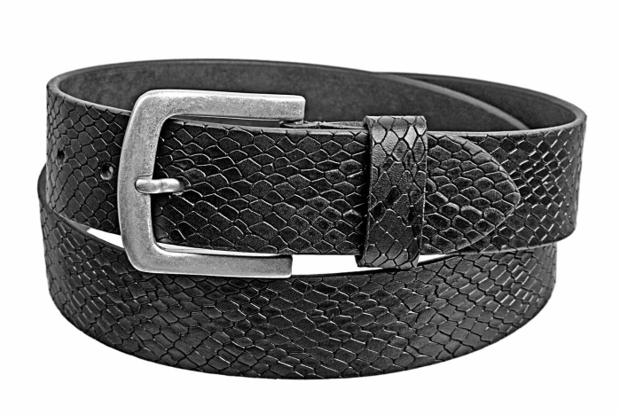 detail Kožený opasek, hadí vzor