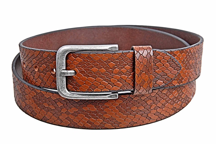 detail Kožený opasek, hadí vzor