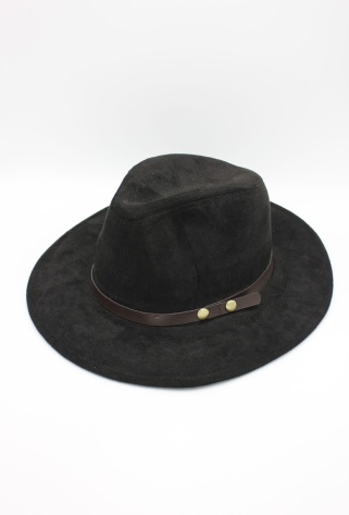 Klobouk s ozdobným lemem z koženky