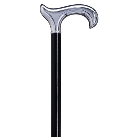 Vycházková hole s pochromovanou rukojetí