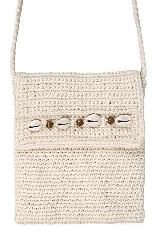 pletená kabelka s mušlemi