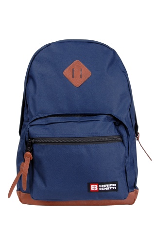 Textilní batoh s koženkovými doplňky