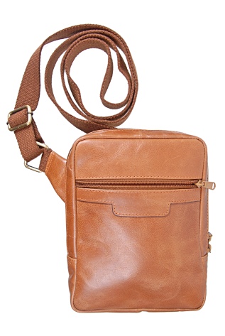 Kožená taštička s látkovým popruhem