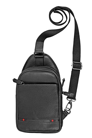 Kožený bodybag, textilní popruh