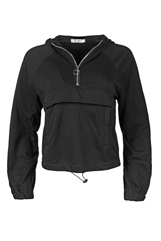 Krátká oversize mikina s kapucí