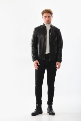 Kožená pánská oboustranná bunda do gumy, VĚTŠÍ VELIKOST