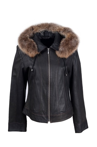 Kožená dámská bunda
