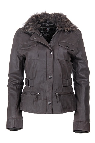 kožená dám. bundička,lím.kožich