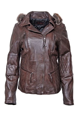 Kožená dámská bunda, větší velikost