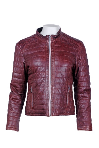 kožená dámská prošívaná bunda-3M Thinsulate