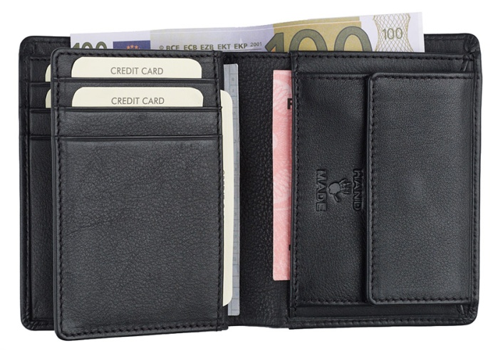 detail kožená peněženka vysoká