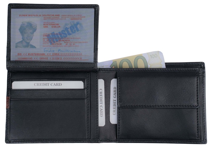 detail kožená peněženka menší široká