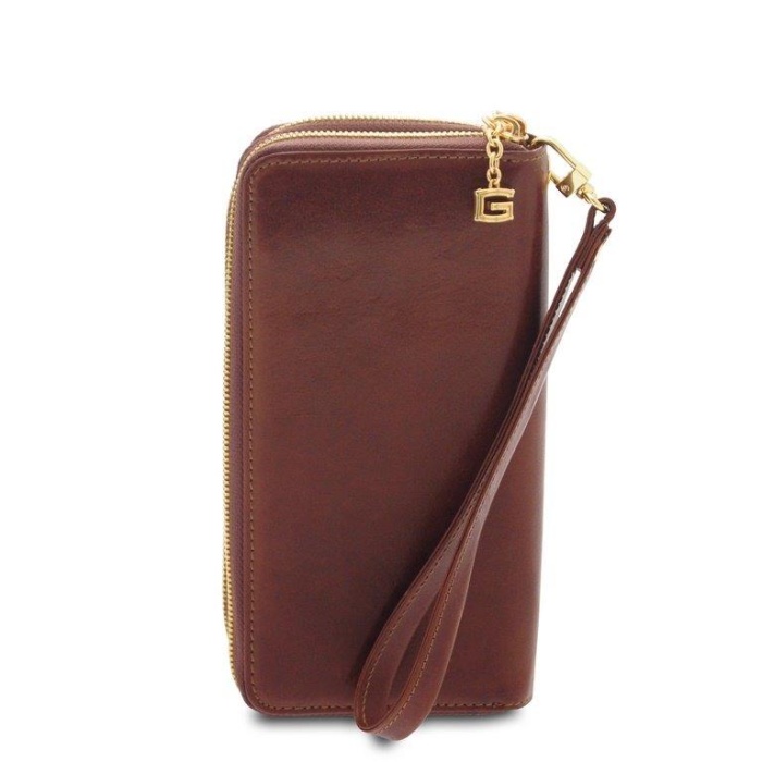 detail Kožená penálovka, 2 zipy