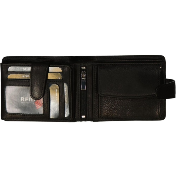 detail Kožená peněženka široká s upínkou