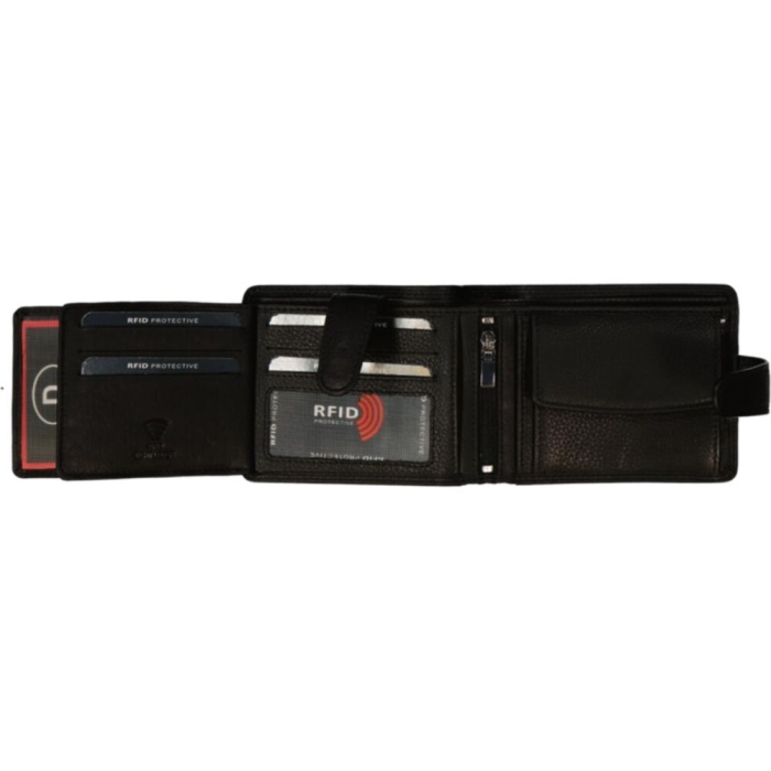 detail Kožená peněženka široká s upínkou