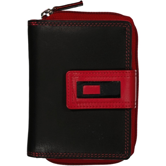 detail Kožená peněženka s upínkou a zipem