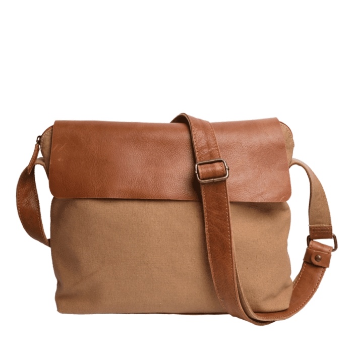 detail Textilní kabelka s koženými díly MINAS-M CV