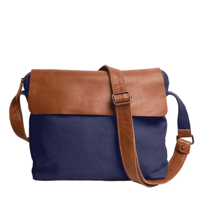 detail Textilní kabelka s koženými díly MINAS-M CV