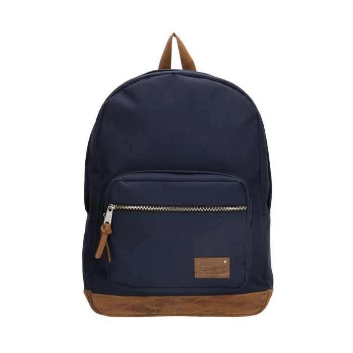 detail Textilní batoh s koženkovými díly