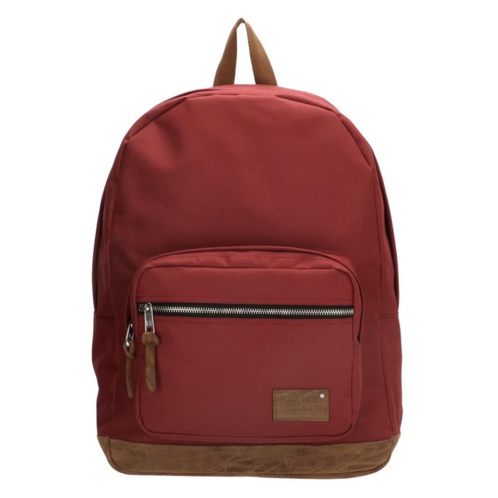 detail Textilní batoh s koženkovými díly