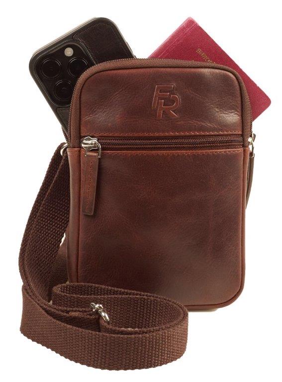 detail Kožená taška malá FILIPPO ROSSI textilní popruh