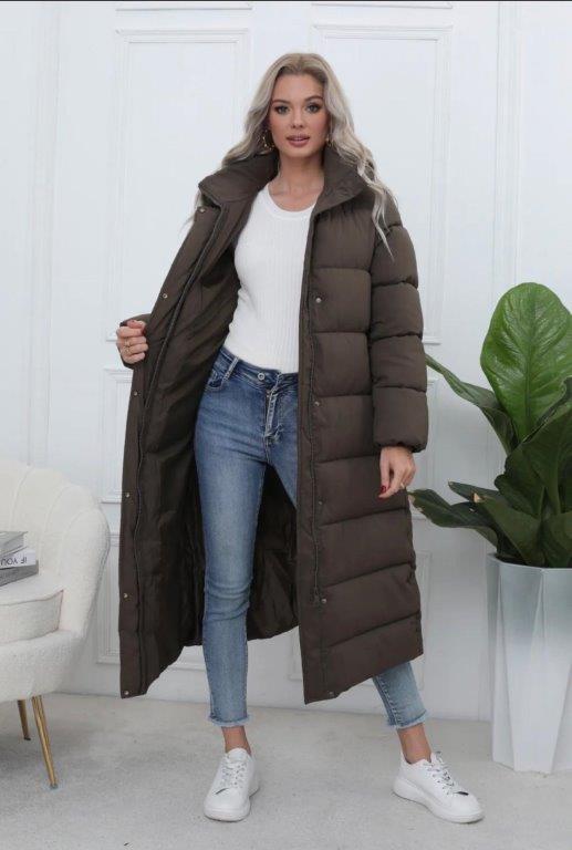 detail Zimní dámská bunda dlouhá